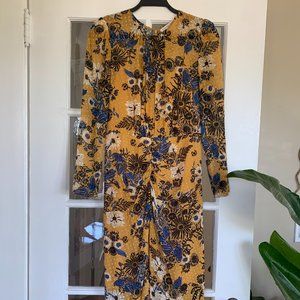 Veronica Beard Raylee Floral-print Coupé Silk-blend Crepe De Chine Midi Dress- 6